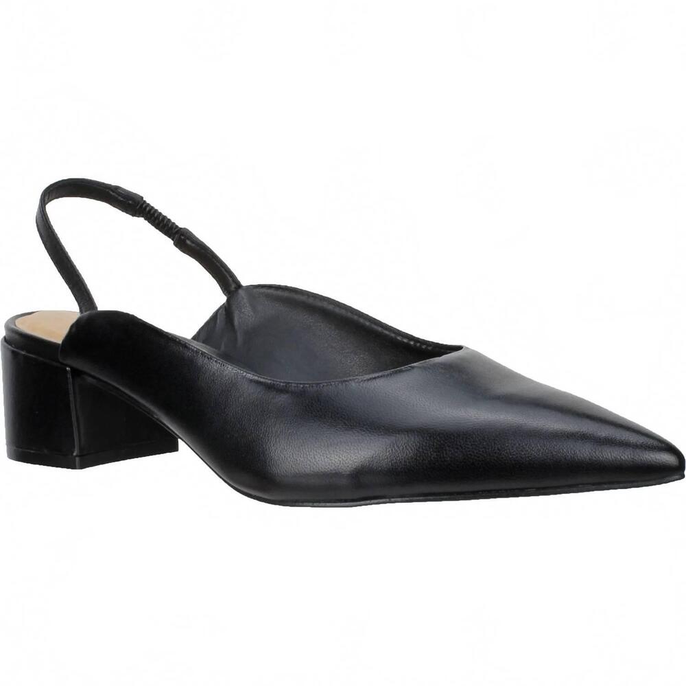 NEW CARRANO women's heidi leather slingback pump sandals in black